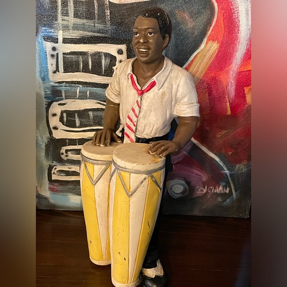 Vintage African American Jazz Musician Band Statue Figures Set Of 3 🎶🎼🎵 - Picture 7 of 12